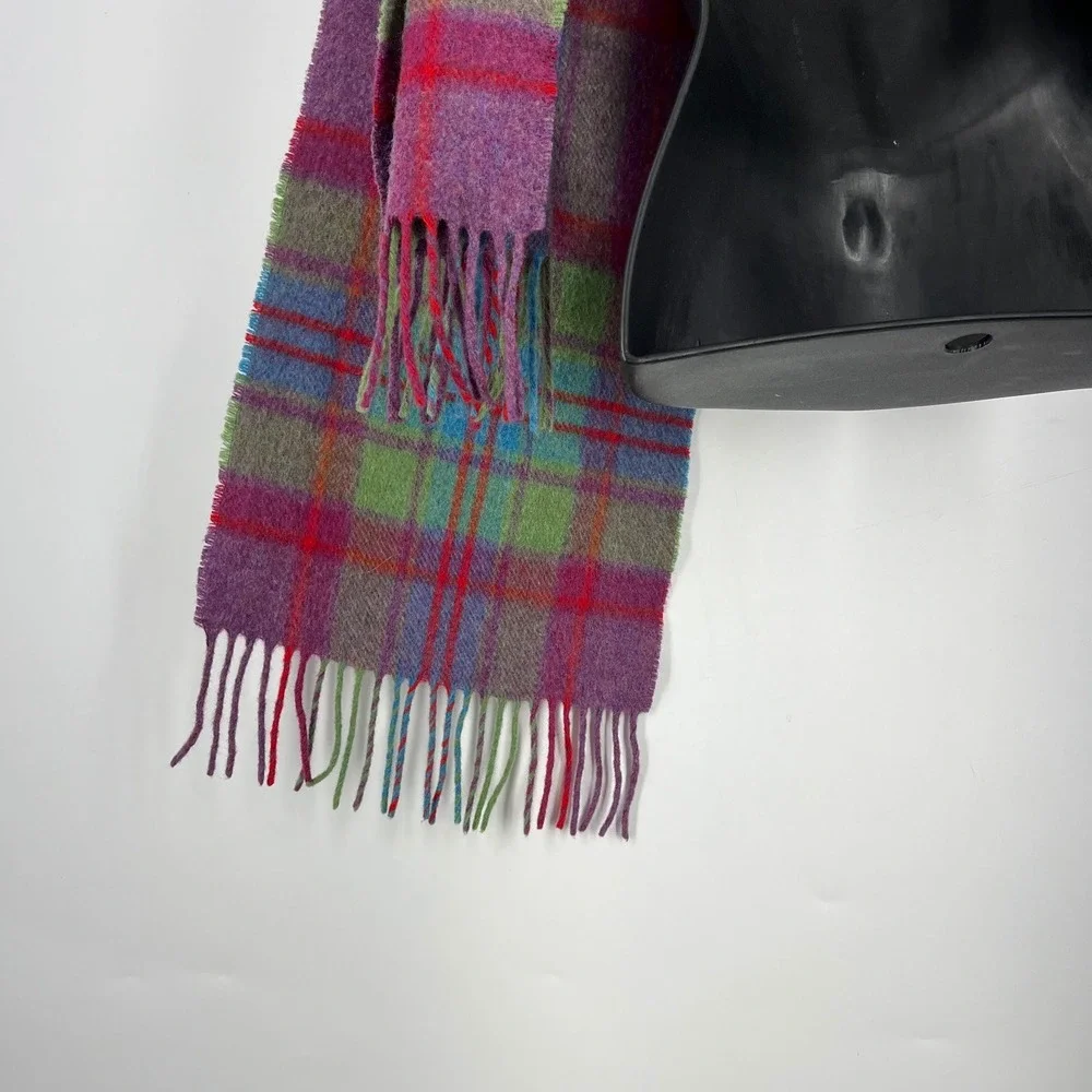 Blarney Woollen Mills Mens Plaid 100% Lambswool Scarf Made‎ in Ireland